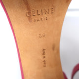 Celine Ankle Strap Sandals Fuchsia Leather Size 39 Open Toe Heels