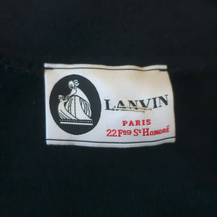 Lanvin Draped-Front Sweater Coat Charcoal Wool-Blend Size 40