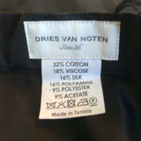 Dries Van Noten Asymmetrical Skirt Black Floral Embroidered Organza Size 36