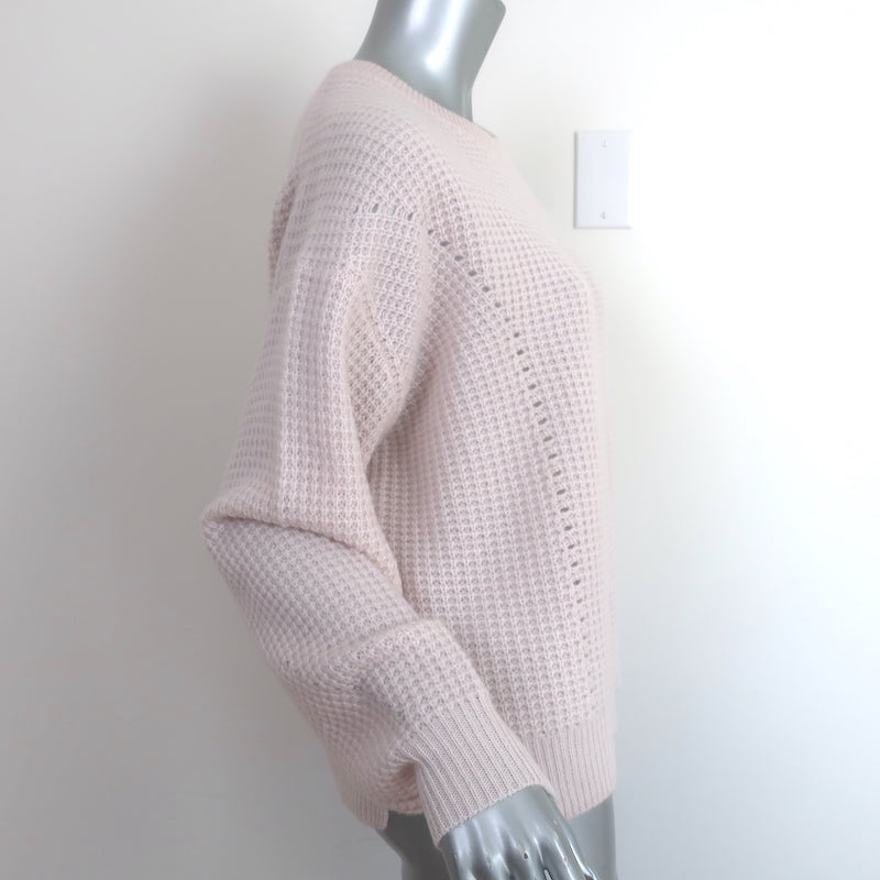 White + Warren Cashmere Luxe Thermal Sweater Washed Rosewater Size Medium NEW