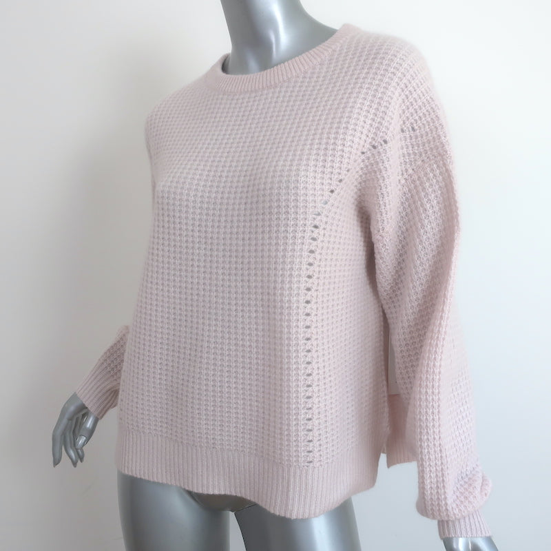 White + Warren Cashmere Luxe Thermal Sweater Washed Rosewater Size Medium NEW