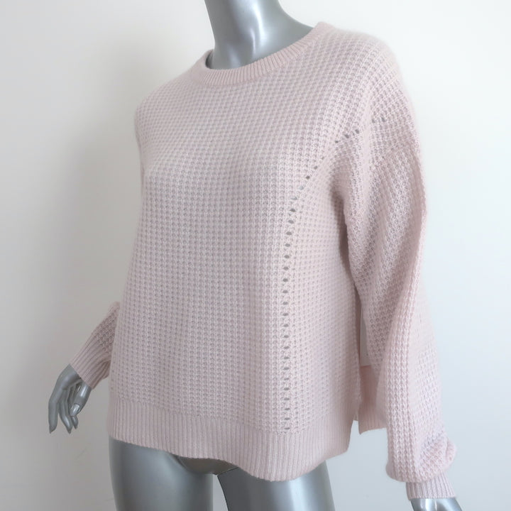 White + Warren Cashmere Luxe Thermal Sweater Washed Rosewater Size Medium NEW