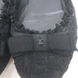 Chanel Tweed CC Bow Ballet Flats Black Size 37