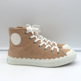 Chloe Kyle High Top Sneakers Beige Suede Size 36 NEW