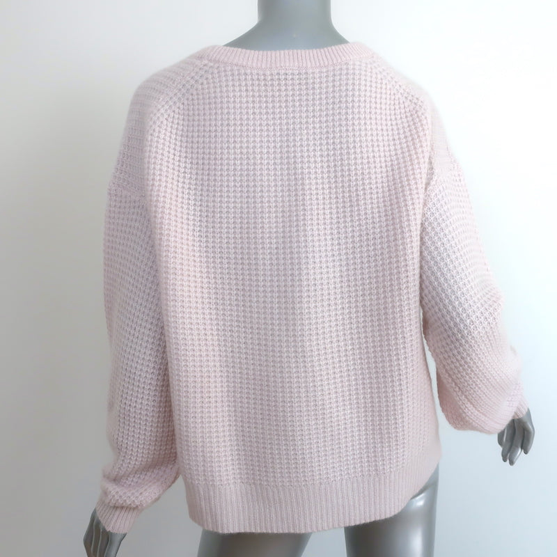 White + Warren Cashmere Luxe Thermal Sweater Washed Rosewater Size Medium NEW