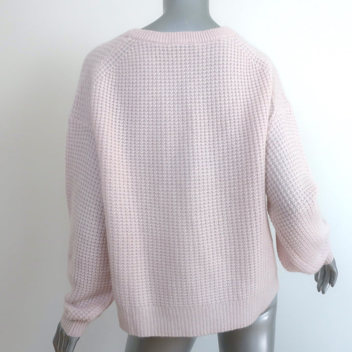 White + Warren Cashmere Luxe Thermal Sweater Washed Rosewater Size Medium NEW
