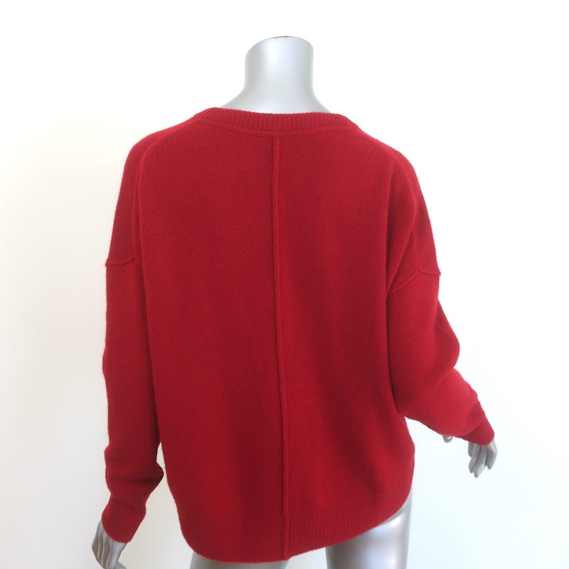 Brochu Walker The Everyday Cashmere Bright Crew Sweater Red Size Small