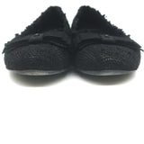Chanel Tweed CC Bow Ballet Flats Black Size 37