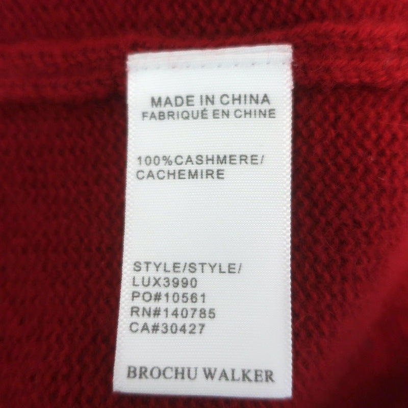 Brochu Walker The Everyday Cashmere Bright Crew Sweater Red Size Small