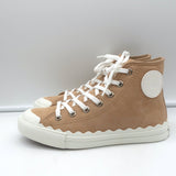 Chloe Kyle High Top Sneakers Beige Suede Size 36 NEW