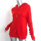 FREECITY Superfluff Lux Zip Up Hoodie Sweatshirt Red Size 3
