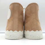 Chloe Kyle High Top Sneakers Beige Suede Size 36 NEW