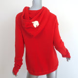 FREECITY Superfluff Lux Zip Up Hoodie Sweatshirt Red Size 3