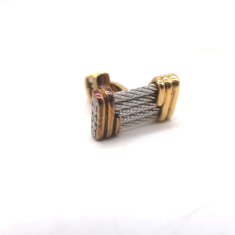 FRED Paris Vintage Force 10 Cufflinks 18K Yellow Gold &amp; Stainless Steel