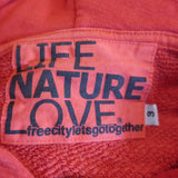 FREECITY Superfluff Lux Zip Up Hoodie Sweatshirt Red Size 3