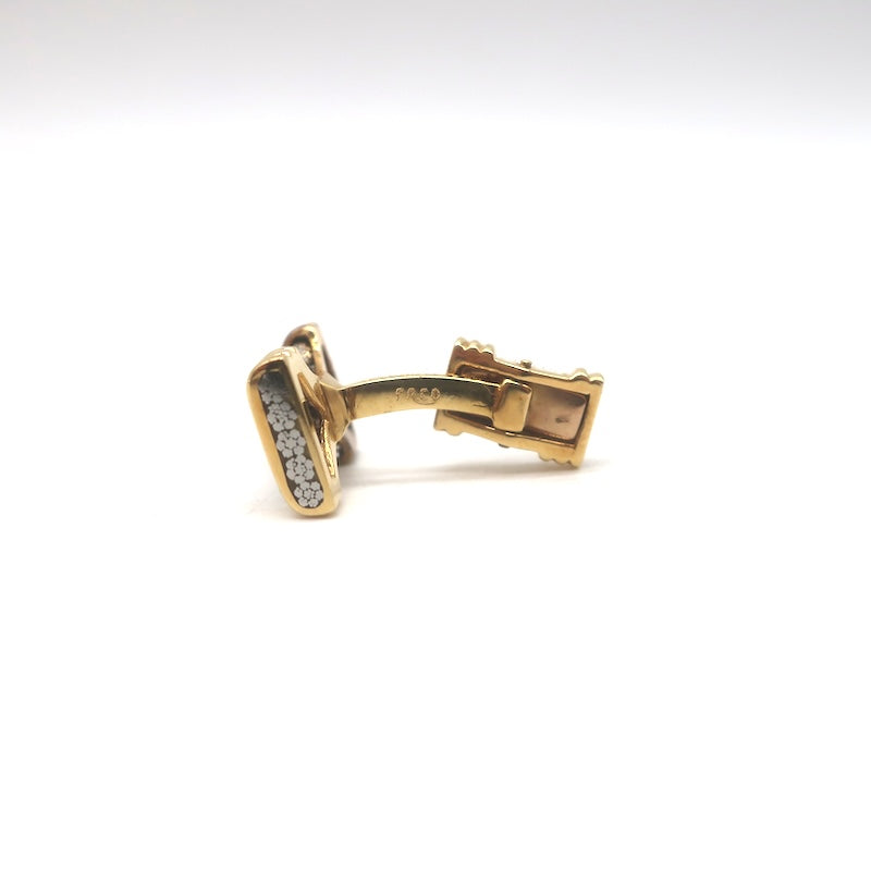 FRED Paris Vintage Force 10 Cufflinks 18K Yellow Gold &amp; Stainless Steel