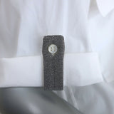 Brunello Cucinelli Monili Roll-Tab Button Down Shirt White Cotton Size Small
