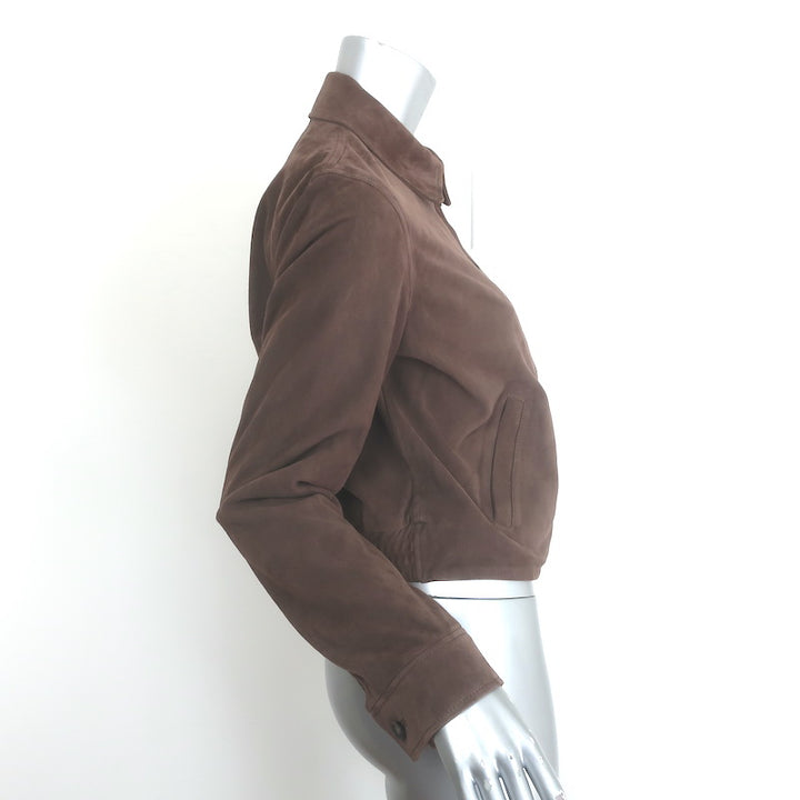 Nili Lotan Beauvais Suede Jacket Cafe Brown Size Small