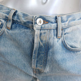 The Attico Straight Leg Long Jeans Light Blue Denim Size 38