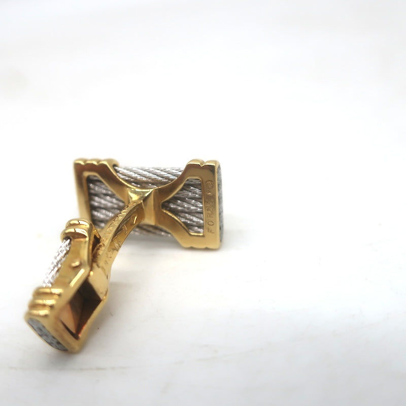 FRED Paris Vintage Force 10 Cufflinks 18K Yellow Gold &amp; Stainless Steel