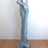 The Attico Straight Leg Long Jeans Light Blue Denim Size 38