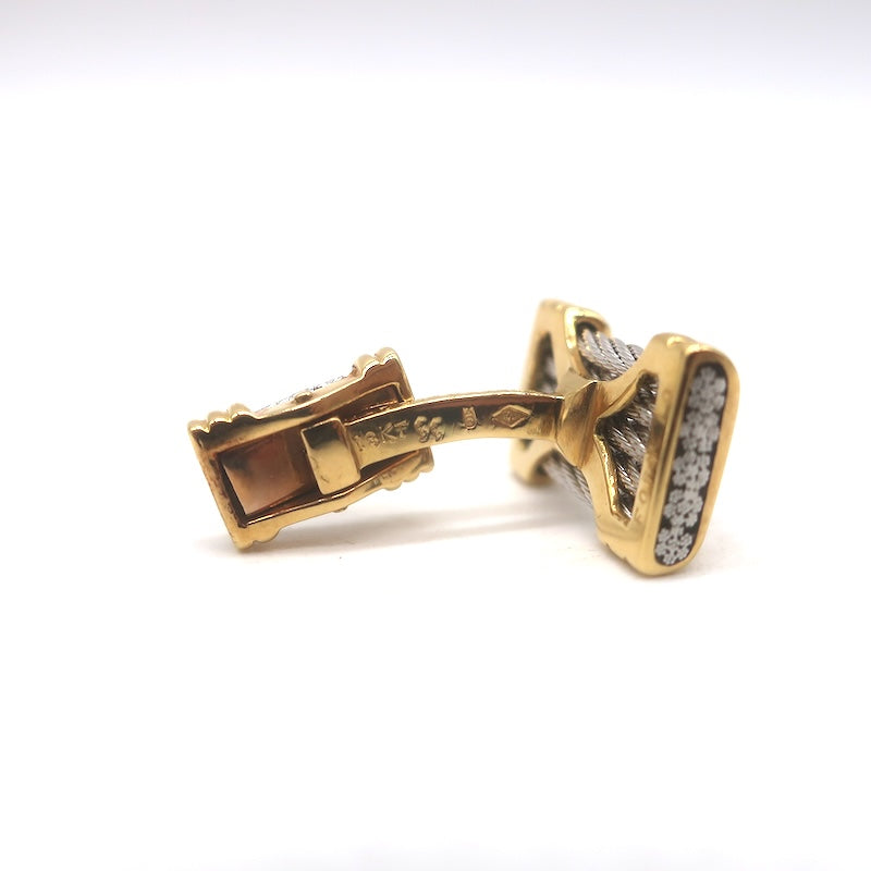 FRED Paris Vintage Force 10 Cufflinks 18K Yellow Gold &amp; Stainless Steel