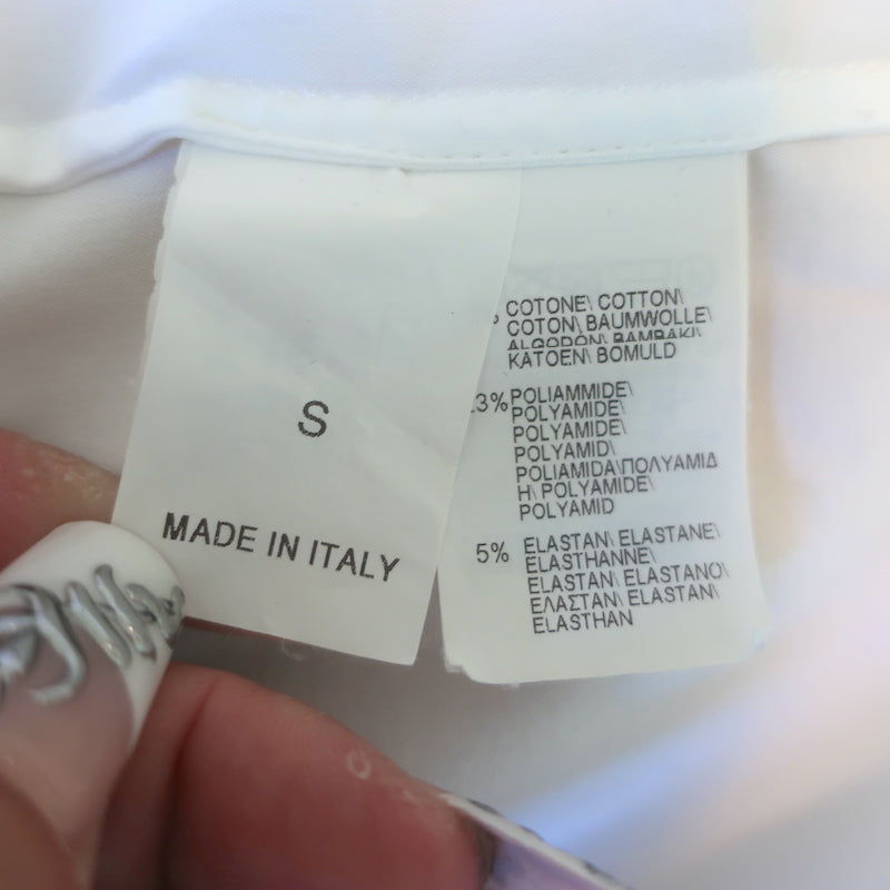 Brunello Cucinelli Monili Roll-Tab Button Down Shirt White Cotton Size Small