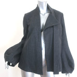 Marni Neck-Tie Bell Sleeve Jacket Charcoal Wool Felt Size 44