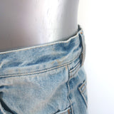 The Attico Straight Leg Long Jeans Light Blue Denim Size 38