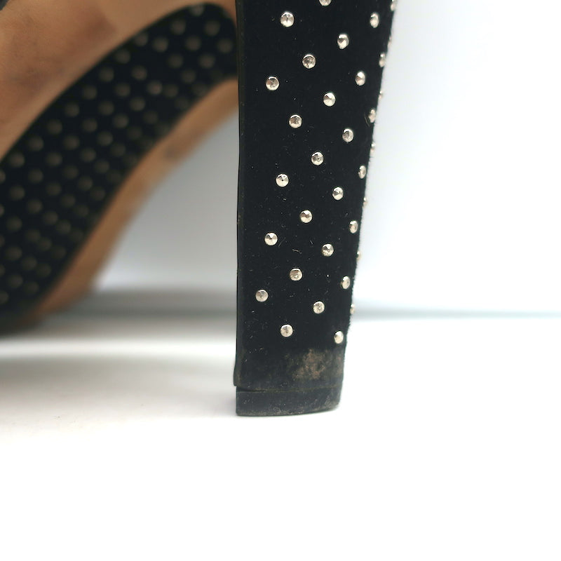Jimmy Choo Tari Studded Ankle Boots Black Suede Size 39.5