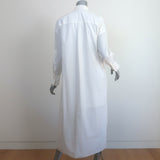 Brunello Cucinelli Monili-Trim Midi Shirtdress White Poplin Size Extra Small