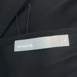 Vince Ruched Shoulder Blouse Black Stretch Silk Size Medium Short Sleeve Top
