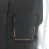 Brunello Cucinelli Monili-Trim Frayed Pocket Tank Top Black Silk Size Small