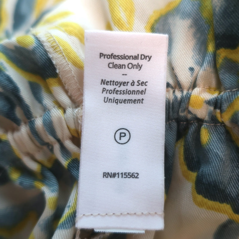 Cinq a Sept Raelynn drawstring blouse, yellow floral print, authentic gently worn pre-owned designer piece