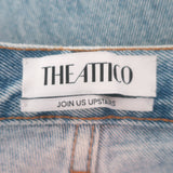 The Attico Straight Leg Long Jeans Light Blue Denim Size 38