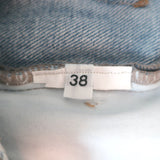 The Attico Straight Leg Long Jeans Light Blue Denim Size 38