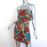 Dolce & Gabbana strapless mini dress in multicolor floral cotton, size 38 — pre-owned, gently worn luxury piece
