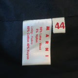 Marni Neck-Tie Bell Sleeve Jacket Charcoal Wool Felt Size 44