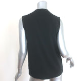 Brunello Cucinelli Monili-Trim Frayed Pocket Tank Top Black Silk Size Small
