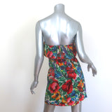Dolce & Gabbana strapless mini dress, multicolor floral print cotton, authentic pre-owned, size 38