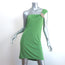 Celine Finition Main Crystal-Embellished One Shoulder Dress Green Jersey Size 38