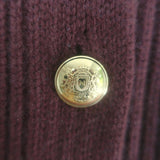 Nili Lotan Deryl Cashmere Cardigan Dark Rust Ribbed Knit Size Small