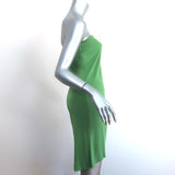 Celine Finition Main Crystal-Embellished One Shoulder Dress Green Jersey Size 38