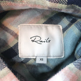 Authentic Rails Hunter plaid shirt in teal, peach and navy — luxury pre-owned, gently worn