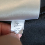 Vince Shirred Neck Top Charcoal Silk Satin Size Medium Short Sleeve Blouse