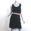 Lanvin Bow Belt Dress Black Chiffon-Overlay Jersey Size Small Sleeveless Sheath