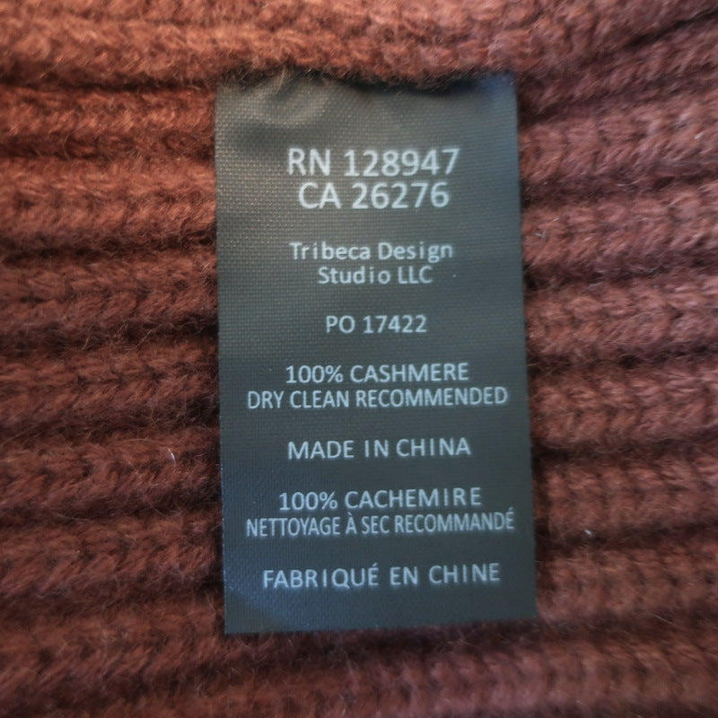 Nili Lotan Deryl Cashmere Cardigan Dark Rust Ribbed Knit Size Small
