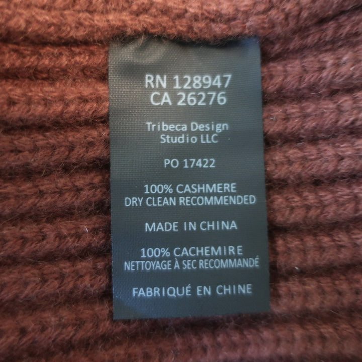 Nili Lotan Deryl Cashmere Cardigan Dark Rust Ribbed Knit Size Small
