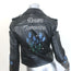 Maje Bream Dream Tomorrow Embroidered Leather Moto Jacket Black Size 36