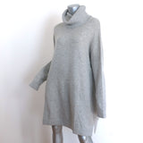 Adam Jones Turtleneck Sweater Dress Heather Gray Wool-Cashmere One Size